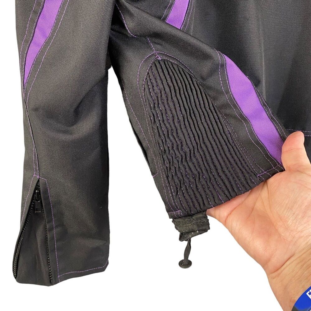 Zony Jacket Womens Medium Black/Purple Moto Coat Fitted Removable Lining - Picture 4 of 14